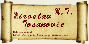 Miroslav Tošanović vizit kartica